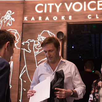 Shooting day at the City Voice karaoke restaurant